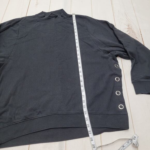 Allsaints Leti Freida oversized sweater pullover black snap side mock neck - Picture 3 of 5